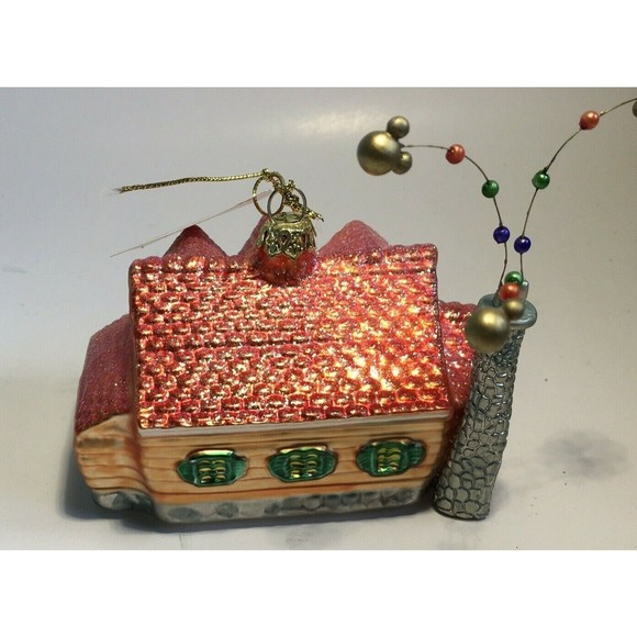 Disney Glass House Ornament With Balloons in Chimney - Picture 4 of 6